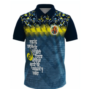 Ganpati Bappa Special Collar Neck T-Shirt (Navy Blue)