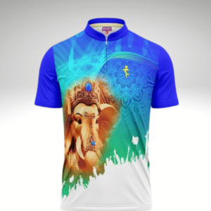 Ganpati Bappa Special Collar Neck T-Shirt (Blue)