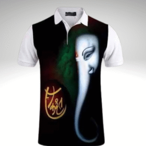 Ganpati Bappa Special Collar Neck T-Shirt (Black)